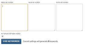 Use the keyword combiner tool to build massive query lists fast
