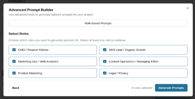 Advanced promp builder